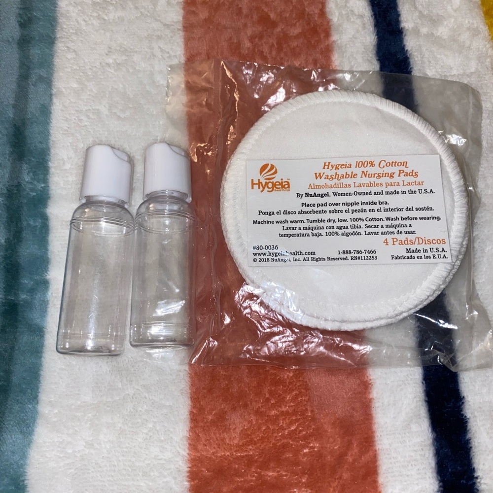 Nursing pads and small containers